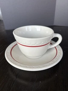 Syracuse China Railroad Red Coffee Cup And Saucer - Picture 1 of 6