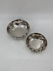 * 2x CIOTOLA ARGENTO TORSIONI CHRISTOFLE FRANCE ARGENTO SFACCETTATURE VINTAGE - Foto 1 di 16