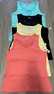 Vintage Classic Elements Women's Tank Top, Size Large, Beaded. Lot Of 4 NWT - Picture 1 of 18