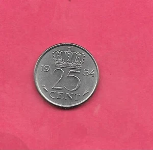 NETHERLANDS DUTCH KM183 1954 UNC UNCIRCULATED OLD VINTAGE 25 CENT COIN - Picture 1 of 1