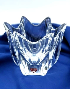 ORREFORS Suecia Claro 6 Puntos Cristal Candelabro Plato 4" T x 4 1/2" W - Imagen 1 de 6