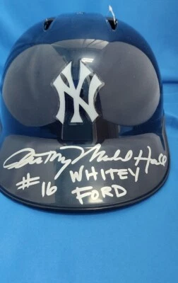 Anthony Michael Hall Signed  New York Yankees F/S Batting Helmet JSA Whitey Ford - Image 1 of 4