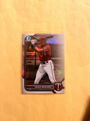 2022 Bowman Draft Yasser Mercedes REFRACTOR #BDC-11 Chrome Prospect Parallel 2 - Image 1 of 3