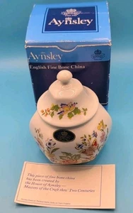 Aynsley Cottage Garden Ginger Jar Hexagon Caddy Fine Bone China England 4-1/4" - Picture 1 of 13