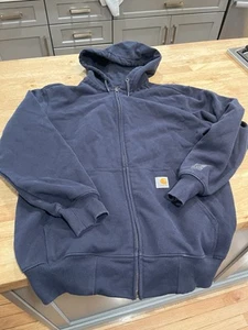 Carhartt Hoodie Herren Medium Blau Rain Defender Full Zip Kapuzen Arbeitssweatshirt - Bild 1 von 4