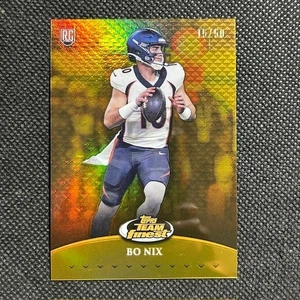2024 Football Topps Finest Bo Nix Rookie Gold Refractor Team RC #TF-8 - Picture 1 of 3
