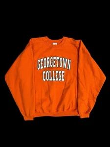 Vintage Georgetown College Tigers (Kentucky) Orange Crewneck Sweatshirt - XL - Picture 1 of 4