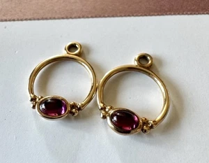 Pandora Rhodolite 14k Gold Golden Horizon Compose Earrings Rare Retired - Picture 1 of 2