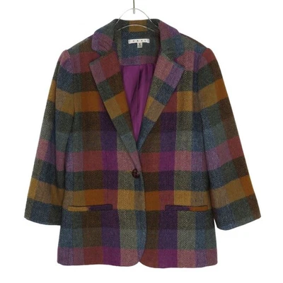 Jaqueta CAbi 927 Happy Blazer Peacoat Roxa, Amarela, Azul Xadrez Multicolorida 6 - Imagem 1 de 4