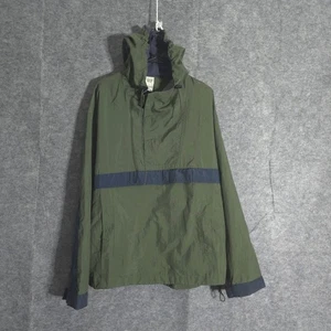 GAP Vintage Anorak Jacket Pullover Hoodie Olive Green Navy Mens Size Large Zip - Picture 1 of 11