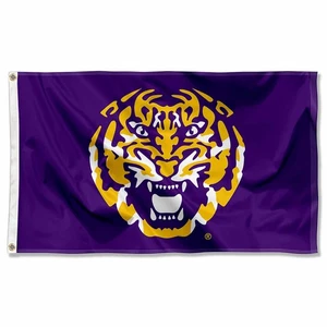 Louisiana State LSU Tigers Tiger Head Flag Large 3x5 - Picture 1 of 7