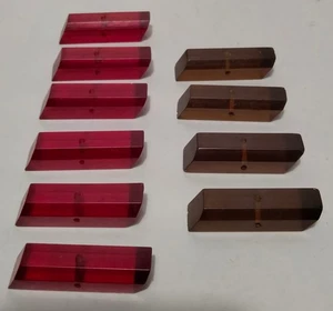 VTG Bakelite Buttons Lot Toggle Red Amber Rectangle Cylinder Tested 10 Piece - Picture 1 of 5