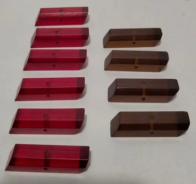 VTG Bakelite Buttons Lot Toggle Red Amber Rectangle Cylinder Tested 10 Piece - Image 1 of 4