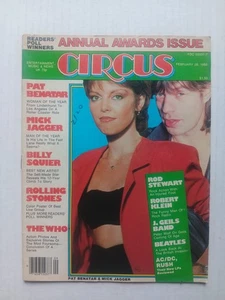 CIRCUS MAGAZINE Feb 1982 Pat Benatar, Rod Stewart, Stones, Squier, Who, KISS - Picture 1 of 7