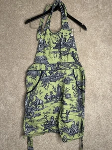 William Sonoma Toile Apron Green Black - Picture 1 of 4
