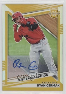2022 Panini Elite Extra Edition Optic Gold Prizm Signatures /10 Ryan Cermak Auto - Image 1 of 2