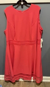 Calvin Klein  Short-Sleeve Fit-and-Flare Dress with Illusion Bottom Size 22W - Picture 1 of 9