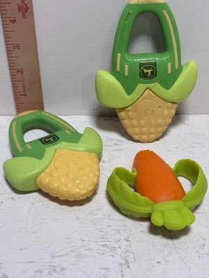 Лот из 3 детских зубочисток — силиконовые зубочистки для кукурузы и моркови John Deere - Изображение 1 из 4