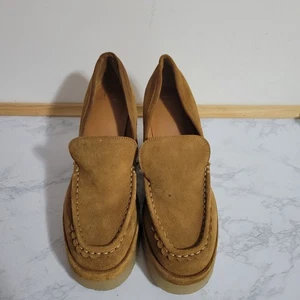Marc Fisher Tan Suede Leather Platform Loafers, Mllina, Size 9M - Picture 1 of 6