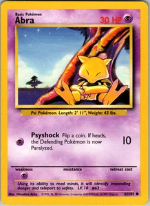 Abra 43/102 Pokemon: Base Set Unlimited Common - LP - Picture 1 of 2