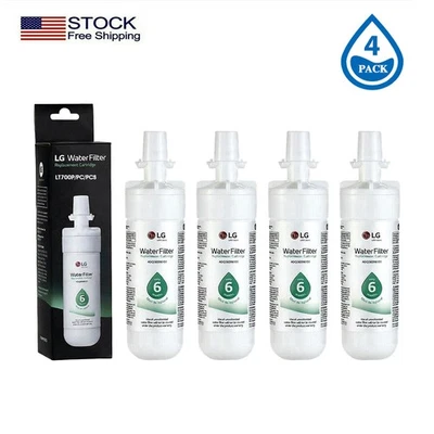 Paquete de 4 filtros de agua para refrigerador LG LT700P nuevo sellado repuesto ADQ36006101 Foto 1 de 4
