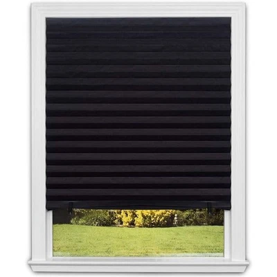 Redi Shade No Tools Original Blackout Plisado Papel Tono Negro, 36 in x 72 in Foto 1 de 4