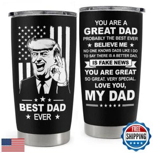 wowcugi Best Dad Ever Tumbler 20oz, Trump Dad Gifts for Birthday Christmas Fa - Picture 1 of 5