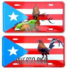 Lot de 2 étiquettes plaque d'immatriculation en aluminium drapeau de Porto Rico 6"x12" (table #2