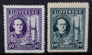 SLOVAKIA 1939 Rev J Murgas 10th Death Anniversary. Set of 2. Mint HINGED SG51/52 - Picture 1 of 2