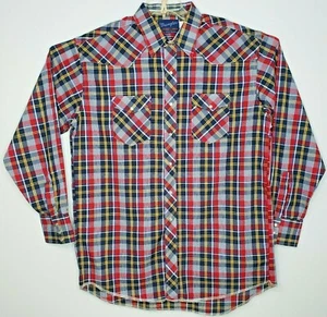 Camicia vintage Wrangler X-Long Tails ago singolo sartoriale a scatto uomo 17 1/2-37 - Foto 1 di 8