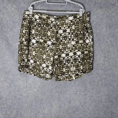 Pantalones Cortos Ashley Stewart 18 Lino Oliva Hawaiano Transpirable Bolsillo Tropical Foto 1 de 4