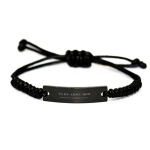 Lovely Army Mom Black Rope Bracelet, My mom's love is stronger than any army, G - Picture 1 of 1