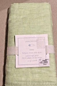 Pottery Barn Baby Kids Belgian Flax Linen Crib Skirt 16" Drop Nursery Green NEW - Picture 1 of 3