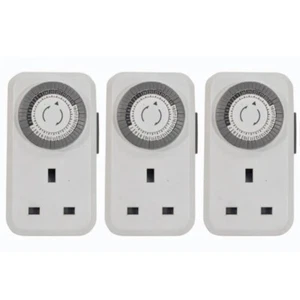 Pack of 3 Eagle Plug-In Programmable Mechanical Timers Energy Saving & Security - Picture 1 of 3