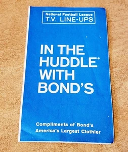 Vintage 1965 NFL TV Line-Ups 14 Teams "In the Huddle With Bond's Clothier" MINT - Picture 1 of 4