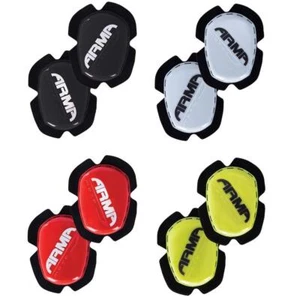 ARMR Motorcycle Knee Sliders Track Race Motorbike Knee Pads Black White Red - Picture 1 of 10