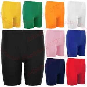 1 PAIR GIRL COTTON SUMMER SHORT VARIOUS COLOURS STRETCH QUALITY FOR SCHOOL/SPORT - Picture 1 of 1