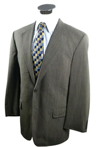 SAMUELSOHN Men's Two Button 100% Wool Super 110's Blazer SIZE 42 REG Brown - Picture 1 of 9