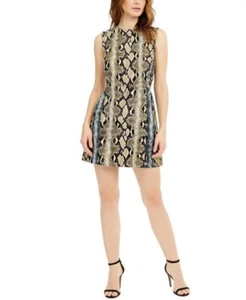French Connection Kunstleder Minikleid mit Schlangenmuster. Größe 8. Neu mit Etikett! - Bild 1 von 17