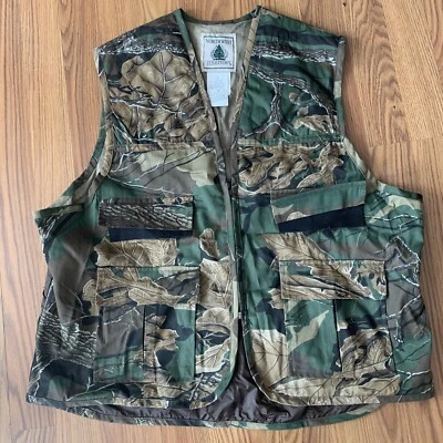 Northwest Territory Mens Hunting Vest LG Green Camo Tree Game Pouch Pockets - Image 1 of 4