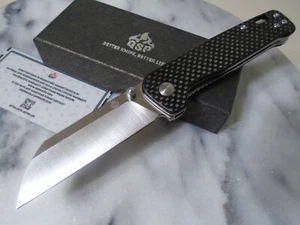 QSP Penguin Pocket Knife Folder D2 Carbon Fiber G10 2 Way Clip QS130-E 7" Open