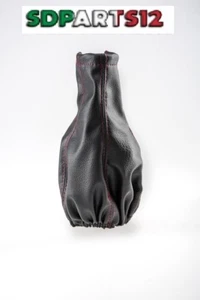 Soufflet Levier De Vitesse Cuir Noir Couture Rouge VW Passat Golf 3 4 5 Lupo Fox - Afbeelding 1 van 3