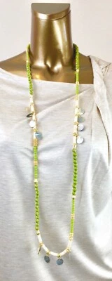 CHICO'S $64 GREEN BEADED SINGLE STRAND NECKLACE - Image 1 of 4
