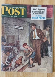 Football Sept 17, 1949 Father and Son at Dog Pound by Amos Sewell WWII - Picture 1 of 12