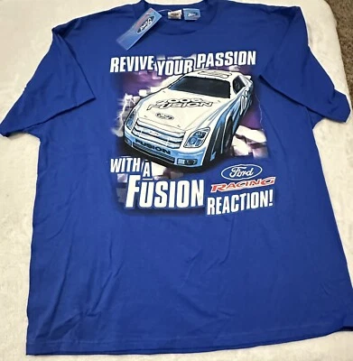 FORD RACING - REVIVE YOUR PASSION WITH A FUSION - ROYAL BLUE - XL SIZE T SHIRT! - Image 1 of 4