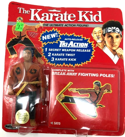 The Karate Kid Sato Action Figure Remco 1986 Red Card NOS MOC G4 Cover