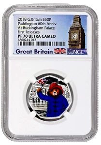 2018 G. Britain Paddington at Buckingham Palace First Release Colorized PF 70 - Picture 1 of 2