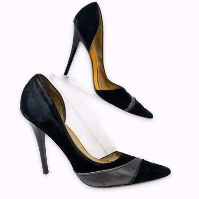 L.A.M.B. Кожаные замшевые черные туфли-лодочки на шпильке с заостренным носком Gwen Stefani 7,5 M - Изображение 1 из 4