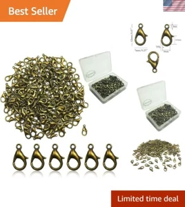 200 Pcs Metal Alloy 12x7mm Claw Clasps for Jewelry Making, DIY Bracelets & Ne... - Picture 1 of 9