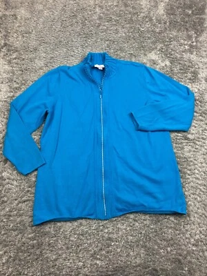 Quacker Factory Full Zip Jacket Womens Size Large Mock Neck Stretch - Image 1 of 4